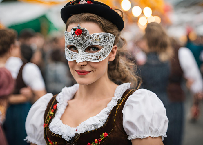 A bavarian women celebrate a carnival festival